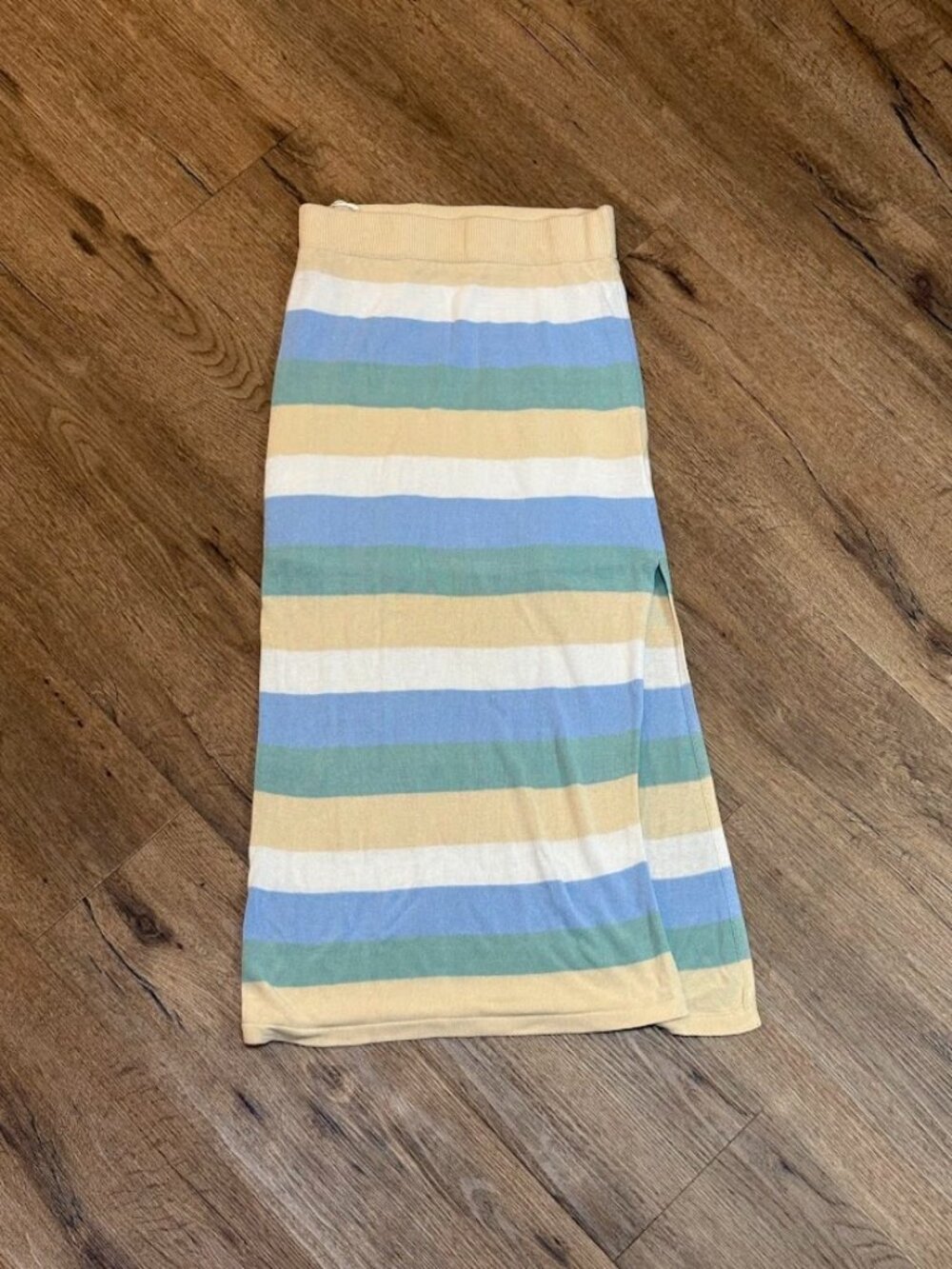 Mable Striped Knit Midi Skirt Small Multicolor Viscose